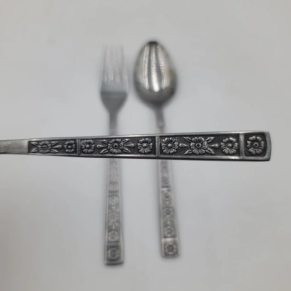 3pc Imperial International Serta Stainless Flatware Floral Tablespoons Fork